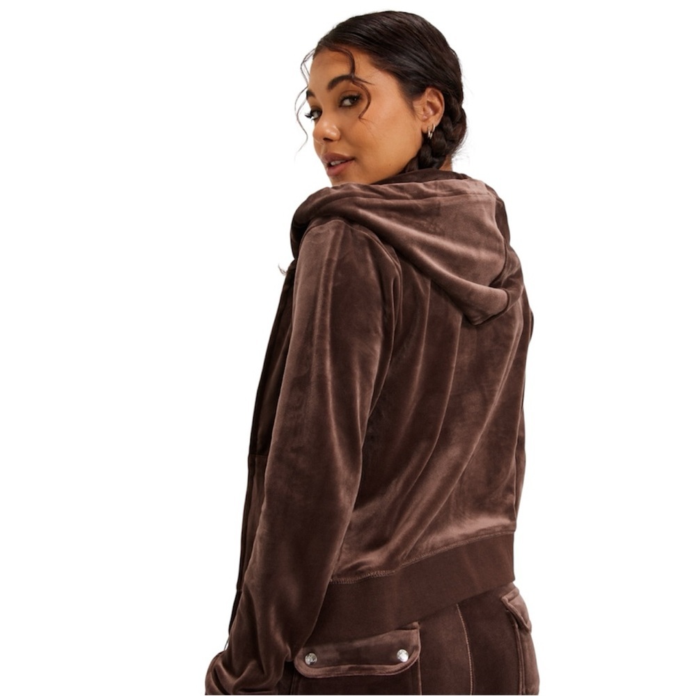 Jones New‎ York Chocolate Velvet Hoodie Jacket